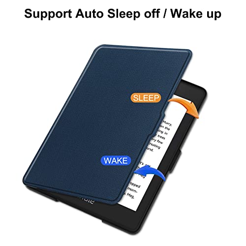VOVIPO Custodia per il Nuovissimo Kindle Paperwhite da 6,8" (11a Gen-Versione 2021)-Cover in Pelle PU con Sveglia/Sonno Automatico-Si Adatta ad Kindle Paperwhite Signature Edition-Navy - Image 4