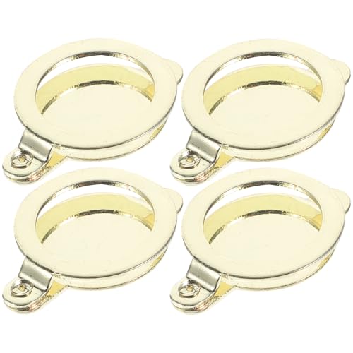 4 piezas de mirilla de puerta de cobre con cubierta de privacidad para seguridad en el hogar, protección anti-espiar, compatible con agujero de puerta de 16 mm, acabado dorado miniatura 1