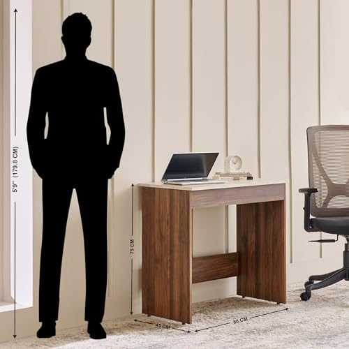 Image of Home Centre | Addison Compact Study Desk | Engineered Wood | Brown | 1 Year Warranty