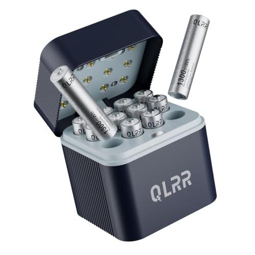 AAA Akkus Wiederaufladbar 12er Pack mit Ladegerät, 1,5V,1300mWh