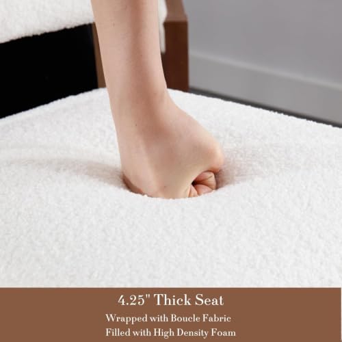 Image of Ya-Home 26 inch Counter Bar Stools Set of 2, White Sherpa Counter Height Stools