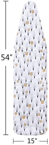 MZXcuin 15β x 54β Padded Ironing Board Cover Scorch Resistant, Cotton Iron Cover with Padding Heat Reflective Heavy Duty Pad,Owl - 1