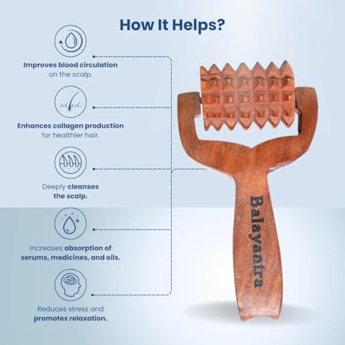 Image of Adon (Waidon) Balayantra Original Wooden Roller | Manual Head Massager | Promotes Hair Growth | Blood Circulation | Pain Relief Balyantra | Hair Scalp Care | Dandruff Removal for Men & Women Bala yantra