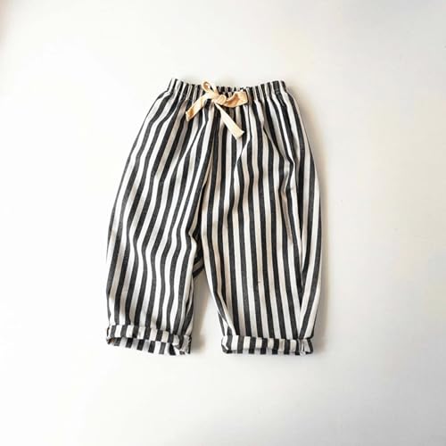 Girls Striped Shorts Summer Casual Cotton Linen Striped Short Pants Kids Elastic Waist Drawstring Baggy Beach Shorts2