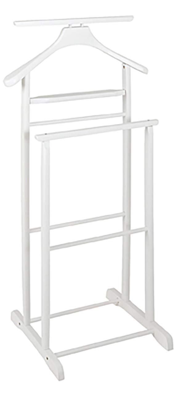 HAKU Möbel Men'S Valet White, Solid Wood - Size: W 47 cm X H 102 cm X D 36 cm, Style: Traditional