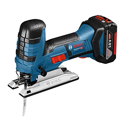 bosch professional 18v system scie sauteuse sans fil gst 18 v li s (poignée champignon, profondeur de coupe bois/alu/métal : 120/20/8 mm, 3 lames, pare éclats, sans batterie ni chargeur, dans l boxx)