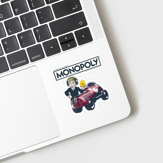 CafePress Mr. Monopoly Race Car Small Die Cut Sticker, 3"x4" Matte Finish