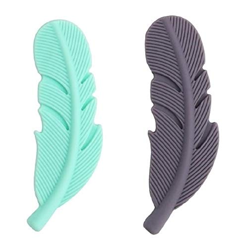 Lady Hawk Leaf Shaped Food Grade Silicone Teether Soother Light Green & Grey Pendant Necklace Model with Dye Free String & Clasp. 2 pcs Set. Lady Hawk Leaf Shaped Food Grade Silicone Teether Soother Light Green & Grey Pendant Necklace Model with Dye Free String & Clasp. 2 pcs Set.