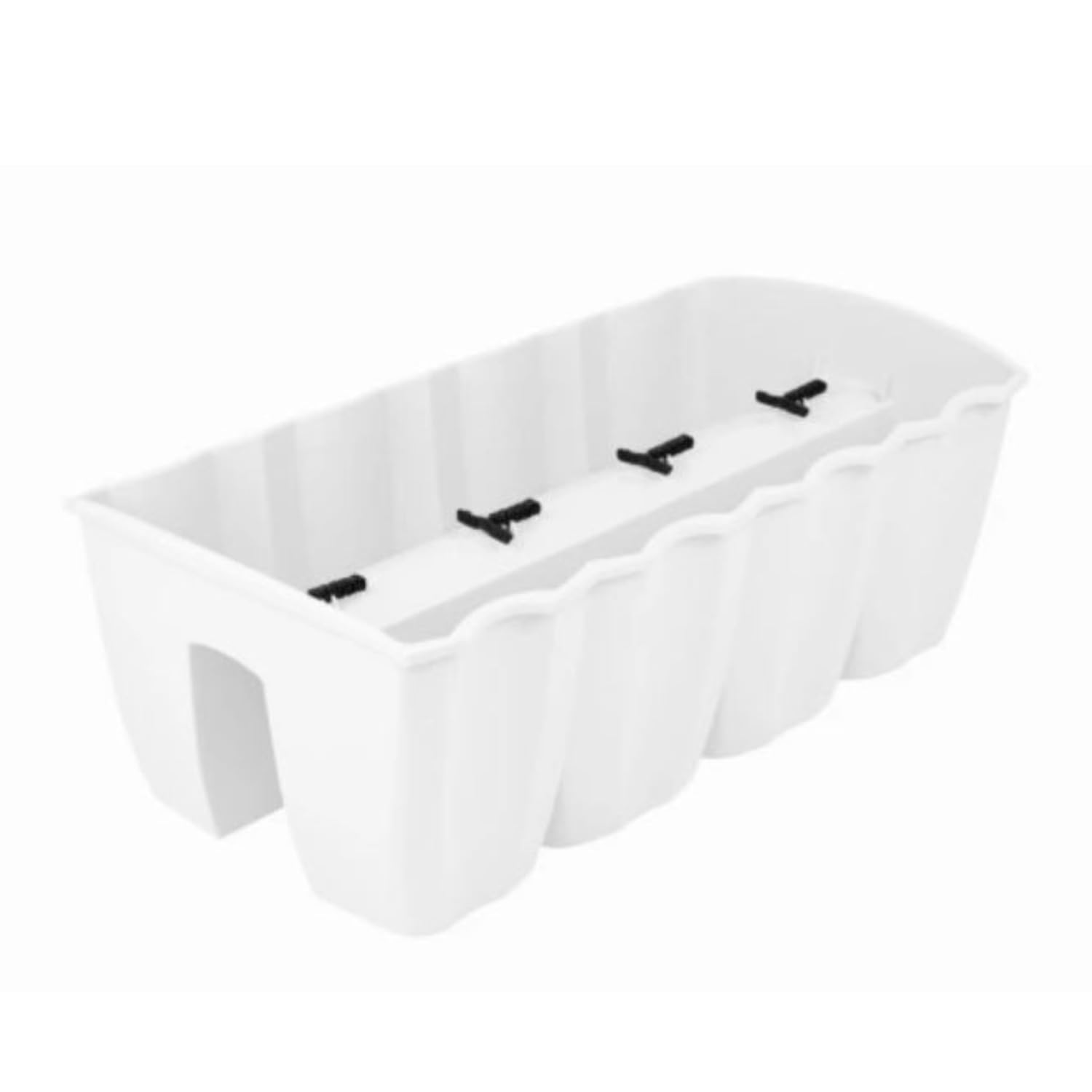B2C Flower Railing Flowerpot Tunner for hanging on fences, bacones, rails Home Decor Moder Space Saving (White, Large)