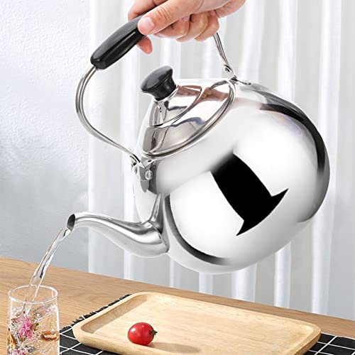 Okllen Teakettle Stovetop, 3 Quart Stainless Steel Tea Pot With Ergonomic Handle, Modern Tea Kettle For Gas Electric Induction Stove Top, Mirror Finish #TOP3