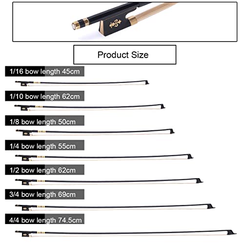 Amzz 4/4 Professional Carbon Fiber Violin Bow - Performance Grade Violin Accessory For Violinists And Fiddlers Of All Skill Levels (Carbon Fiber Bow 4/4 Size) #TOP6