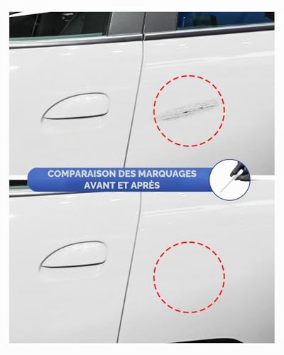 PARTS4EV 369 Blanc Glacier Peinture de retouche pour Dacia Correspondance exacte - Réparation des rayures et des écaillages – vue 4