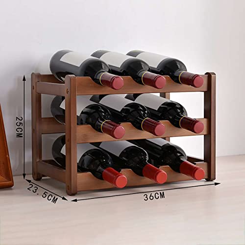 Soporte de vino TOMYEUS para 6 botellas madera miniatura 3