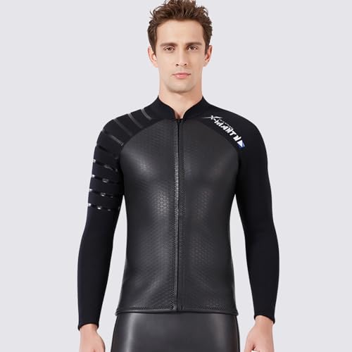 Chaqueta Top para Buceo de Neopreno 3mm para Hombre y Mujer con Cremallera Frontal y Mangas Largas para Natación, Snorkel y Surf miniatura 4