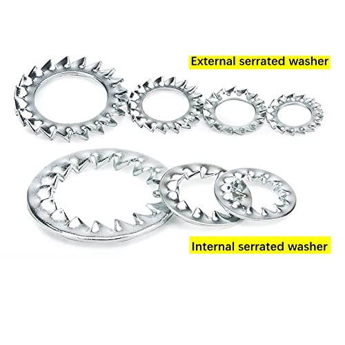 CONPHERON Internal External Serrated Washers Set, 250 Pcs External Internal Tooth Star Lock Washers Assortment Kit - Image 3