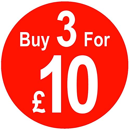 Buy X for £X Multi Buy Price Stickers - Red, 3 for £10, 25mm, 200 — image 1