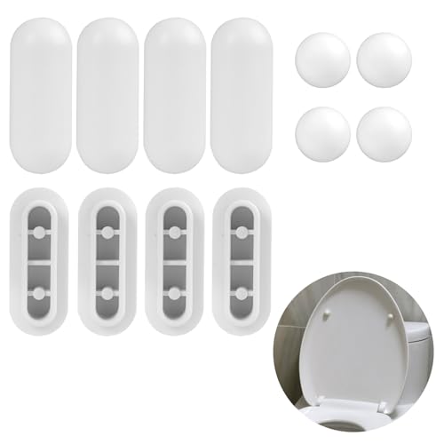 Ensemble De 12 Tampons De Siège De Toilette, Stabilisateurs Et Protecteurs Universels Pour Sièges Ronds Et Allongés, Toilettes À Deux Pièces Pour La Maison, Le Bureau, L'Hôtel (Blanc)