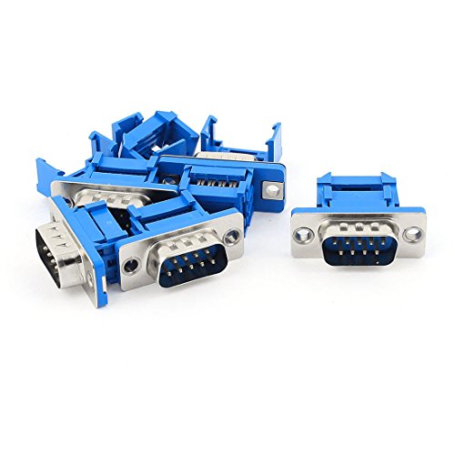 uxcell 5pcs D-SUB DB9 9 Pin Male Crimp Connector miniatura 1