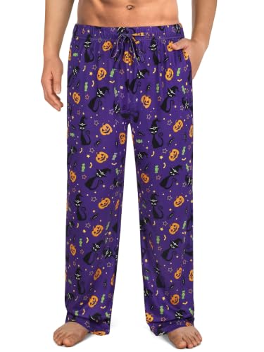 Mens Halloween Pajama Pants,Novelty Funny Soft Pj Sleep Lounge Bottoms with Pockets & Drawstring - image 1