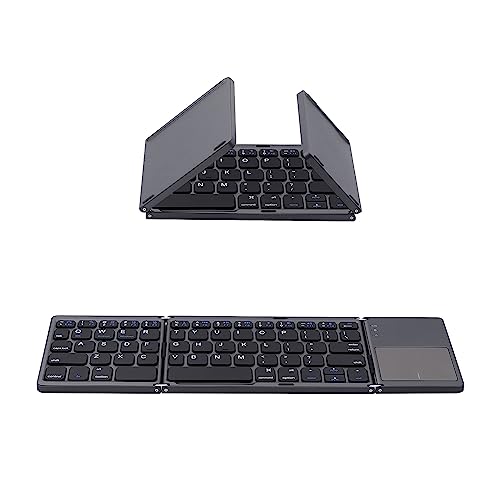 Mcbazel Faltbare Tastatur Bluetooth 5.0 mit Touchpad, Tragbare Kabellose Tastatur für Tablet/Handy/PC/iOS/Android/MacOS/Windows