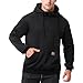 TerraFleet Men's Fashion Hoodie Fleece Warm Sweatshirt | Fleece-Lined Thickened Pullover Quarter-Zip Design Loose Casual Versatile(Black,XXL)