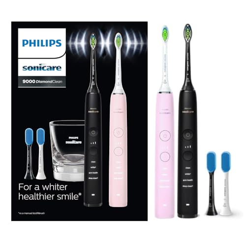 Philips Sonicare DiamondClean 9000 Black + Pink Rechargeable Electric Toothbrush