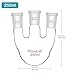 stonylab Round Bottom Flask with 3 Straight Neck-24/40 Standard Joints, 250 ml High Borosilicate Glass, Ideal for Chemistry, Laboratory, Scientific Experiments, Distillation, and Reflux Applications