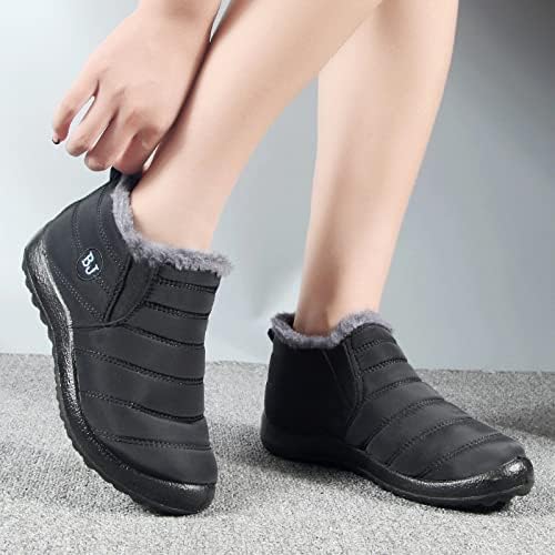 Snow Boots for Women Winter Boot with Comfortable Warm Fur Lined Ankle Booties Outdoor Slip on Waterproof Short Boots