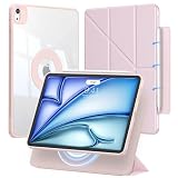 iPad Air 13インチ ケース M4/M3/M2対応（2026/2025/2024）iPad Pro 12.9インチ 専用カバー 第6/5/4世代（2022/2021/2020）磁気式&着脱式 折りスタンドケース 衝撃保護 横置＆縦置角度調整可能 三角形の構造 安定設計 Pencil Pro/USB-C対応