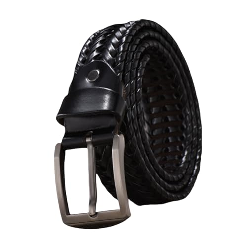 Men's Casual Leather Belt,Braided Belt, Women Leather Belt Vintage Genuine Leather with Metal Pin Buckle Unisex