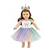 Emily Rose 18 Inch Doll Clothes Accessories Unicorn Glittery Doll Dress Gift Set with Headband Accessory | Clothing Fit Most 18