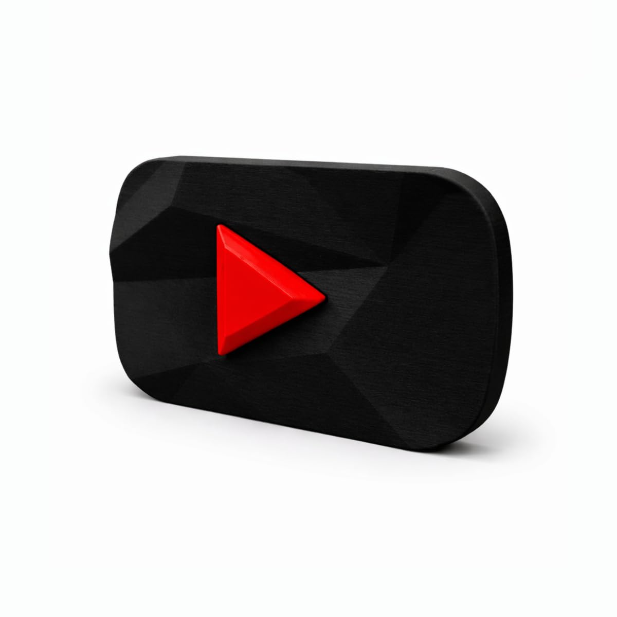 SIGNKRAFT3D Custom YouTube Diamond Play Button – Red, Gold, Silver – Vlogger Desk Decor, Freestanding Ornament Gift, YouTube Channel Sign, Personalized Award Plaque (Black, 6 Inch)