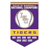 Louisiana State LSU Tigers 8 Time College Baseball National Champions Banner