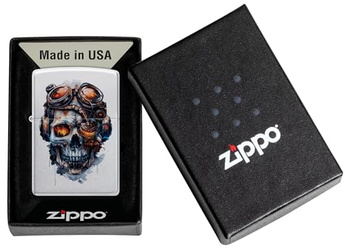 Encendedor Zippo Steampunk Skull Satin Chrome miniatura 6