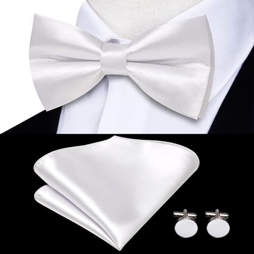 Image of Hi-Tie Men Suspender Bowtie Set Suspenders Pre-tied Bow Tie Pocket Square Cufflinks Adjustable Y Shape 6 Clips Braces Tuxedo