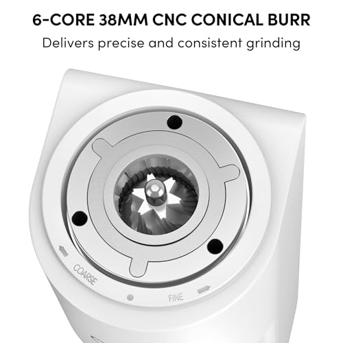 Burr Coffee Grinder,Wirsh Electric Single Dose Coffee Grinder Geimori GU38 with 38mm 6-Core Conical Burr,Stepless Adjustment for Drip,French Press,Cold Grind Settings from Fine to Coarse
