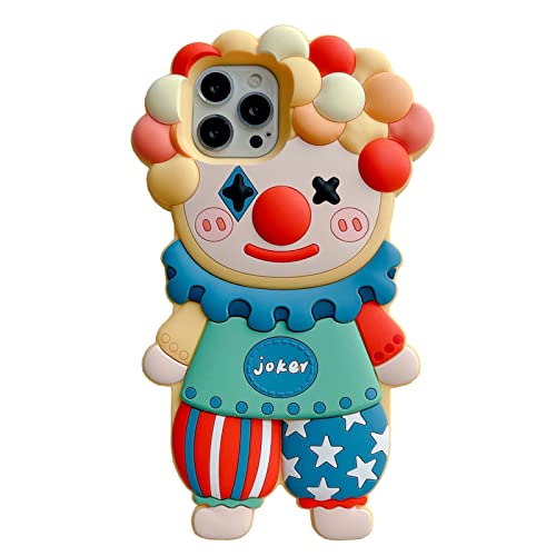 YAKVOOK Ugly Case Compatible with iPhone 11,3D Kawaii Clown Cartoon Fun Women Girls Cute Soft Silicone Shockproof Protector for iPhone 11