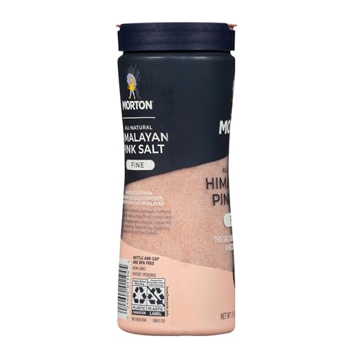 Morton, Himalayan Pink Fine Salt, Canister, Non-Iodized, All-Purpose (Pack of 2, 17.6 Oz)