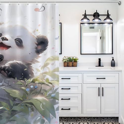 Rideau de bain lavable Panda en tissu polyester de qualité supérieure - 5