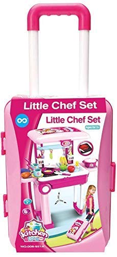 Rubela Sonpal Little Chef 2 In 1 Kitchen Play Set, Pretend Play Luggage Kitchen Kit For Kids With Suitcase Trolley Carrycase With Sound - Lights And Accessories Included- Multi Color 4