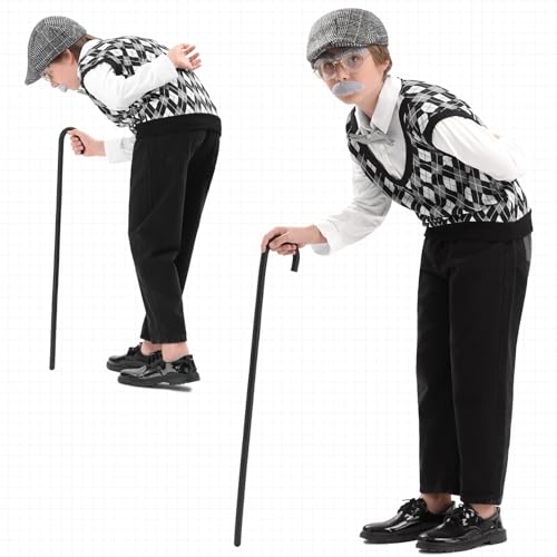Disfraz viejo para niños 5-7 años con accesorios miniatura 4
