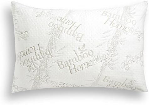 Premium Bamboo Shredded Memory Foam Pillow With Zippered Super Soft Removable Cover - CoolVent Breathable Hypoallergenic Fabric - Pillow Will Never Go Flat.  Made In USA (King Size)