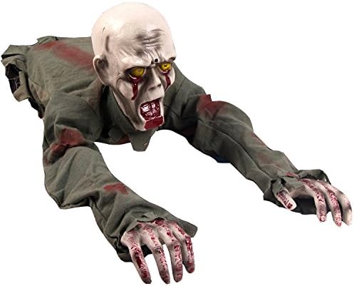 Amazon Sarada 這いずるゾンビ 電動人形 動くゾンビ サプライズグッズ 電池式 ボイス付き 音 振動感知 ハロウィン 人形 ドール おもちゃ