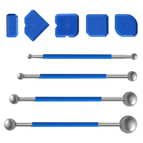 9 Stück Werkzeug Schaber Kit Fugenglätter Set 4 Stk Metallkugel...
