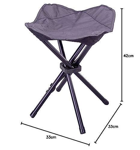 Nexos Trading 2er Set Camping-Stuhl faltbar klappbar Outdoor Hocker tragbar Trekking Klapphocker Stahl-Gestell Camping Hocker für Camping, Outdoor, Konzerte, Angeln, Wandern – Bild 3