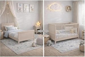 Baby Happy Bliss Nelly Babybett 120x60 cm – Kinderbett – Kaschmir – Buchenholz – 2-Fach höhenverstellbar – 3 Schlupfsprossen – EN 716 geprüft