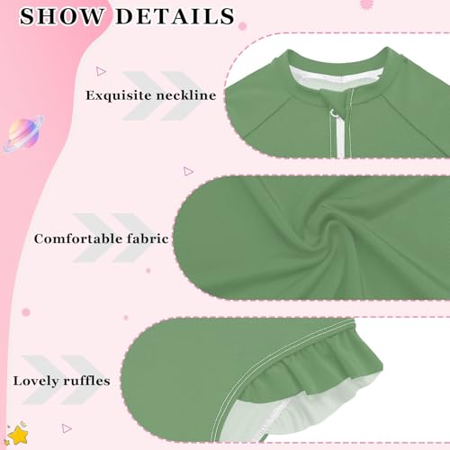CHIFIGNO Dinosaur Green One Piece Swimsuit Girls Quick Dry Rashguard Hawaii Swimwear 3T4