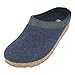 HAFLINGER Grizzly Torben pantofola zoccolo di feltro di pura lana jeans, taglia 40