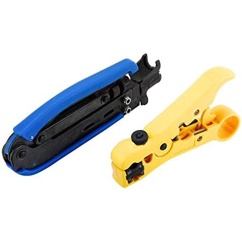 RG6 Compression Tool F-Connector Tool Universal RG59 RG6 RG11 Coax Cable Stripper Crimper Kit Cover