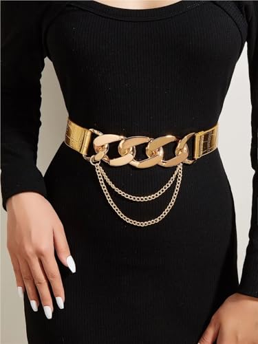 Fashionable removable chain buckle women's belt3